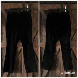 For Joseph suede leather Floral cut out bottom pants Sz-27